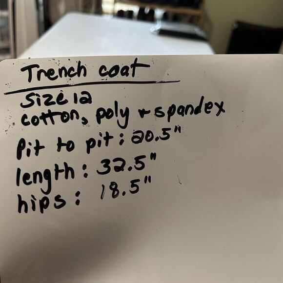 Chelsea and Theodore Short Trenchcoat Jacket Navy Blue Size 12 - Picture 12 of 13